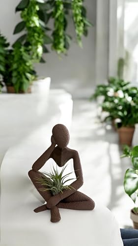 Rivon Creations Ponder Minimalist Sculpture, Modern Abstract Home Decor, 3D Printed Art (Cocoa) - color: Cocoa