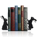 Geelin Bunny Metal Bookends Set of 2 Styles Easter Cute Rabbit Book Ends for Bookshelf Decor Organizer for Home Office Desk Gift for Rabbit Lovers Readers Teachers Friends Easter - style: Bunny
