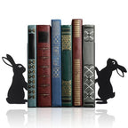 Geelin Bunny Metal Bookends Set of 2 Styles Easter Cute Rabbit Book Ends for Bookshelf Decor Organizer for Home Office Desk Gift for Rabbit Lovers Readers Teachers Friends Easter - style: Bunny