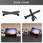 X TV Tray Table, Allpop Large TV Dinner Tray for Eating, Adjustable Folding Laptop Table with Book Stand, Cup Holder & Tablet Slot on Couch & Bed, Black