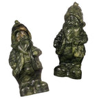 Nupuyai Natural Green Jade Santa Claus Statue for Home Office Decor, Healing Carved Standing Santa Claus Christmas Ornament for Reiki Healing Meditation - size: 4.92-5.11''
