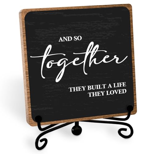 Home Wooden Decor Sign, Farmhouse Plaque with Stand, Warmth Housewarming Gifts for Women Men Family, Table Desk Cubicles Accessories for Living Room Bedroom Home Decorations - style: Home Sign 03