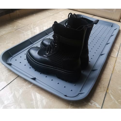 Rubber Boot Tray for Entryway,Boot Mat,Shoe Tray,Shoe Mat for Indoor and Outdoor Use (2Pcs Soft Silicone Rubber Gray, 29.5X14.9 inch) - color: 2pcs Soft Silicone Rubber Gray, size: 29" x 14" x 1.2"