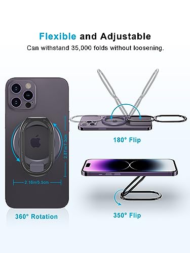 【2025 Upgraded】 Mag Safe Phone Ring Holder, SUPERONE Adjustable Magnetic Kickstand & Removable Phone Grip Compatible with Wireless Charging Only for iPhone 17 & 16 & 15 & 14 & 13 & 12 Series - Purple - color: Purple