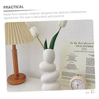 Holibanna Abstract Modern Ceramic Vase Cobblestone Shape for Dried Flowers Unique Home Decor for Tabletop and Office Decoration White Artistic Design