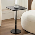 Small Side Table for Small Spaces Living Room, Tall End Side Table for Sofa Couch, Square Drink Coffee Tables, Modern Martini Cocktail Beverage Pedestal Stand for Bedroom, Black - color: 15.74" Black