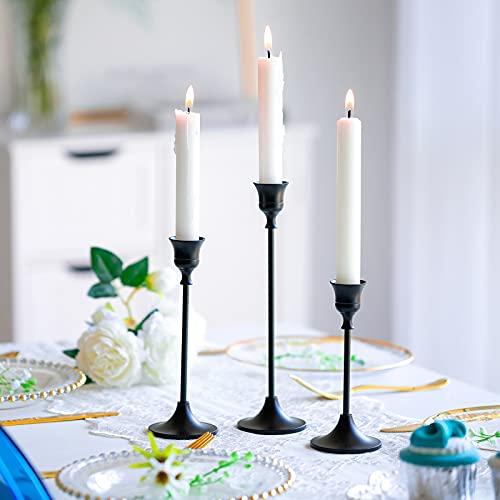 Romadedi Candlestick Holder Matte Black Candle Holder Set of 3 Decorative Candle Holder for Taper Candle for Fireplace Mantel Dinning Table Home Decorations Black 2 Set - size: 2 Set