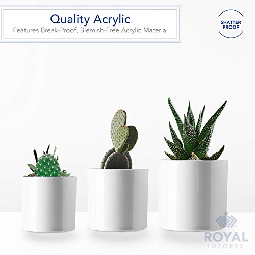 Royal Imports Flower Acrylic Vases Cylinders - Decorative Centerpiece Display for Home or Wedding - Non Breakable Plastic, Set of 3 (4", 5", 6") - White - size: 4",5",6" (set of 3)