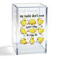 My Ducks Don't Even Know What A Row Is Acrylic Organizer Pencil Pen Holder, Cute Duck Makeup Brush Storage Organizer, Sarcastic Desk Accessories Holder Gifts for Coworker Work Bestie Friend - style: My Ducks