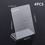 PH PandaHall 4 Pack 72 Holes Acrylic Earring Holder Organizer Ear Studs Jewelry Storage Display Rack Showcase Earrings Display Stand Earring Storage for Selling Retail Marketing Personal 3x2x4.5inch