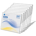 8 Pack Slanted Back Acrylic Sign Holder 5x7 inches,Clear Tabletop Sign Holder,Acrylic Picture Frames Stands for Display,Plastic Flyer Menu Holder for Office,Home,Restaurant（Horizontal）