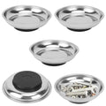 5 PCS 6 Inch Round Magnetic Parts Trays, Stainless steel 6 Inch Magnetic Tray, Magnetic Parts Tray, by GENHAKON - size: 6 inch