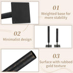 Sziqiqi Black Single Stem Vase Set - 15.5/13.8in Metal Large Flower Vases 2 Pcs Modern Vase for Home Decor Living Room Table Decorative Slim Vases for Pampas Grass Feathers Twigs Branches - style: Black Single Stem Vases