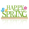 COCHIE Metal Happy Spring Sign, Spring Decorations for Home, Office, Shelf, Mantel, Indoor, Spring Flower Decor, Spring Butterfly Table Top Party Decoration (Spring) - style: Spring