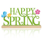 COCHIE Metal Happy Spring Sign, Spring Decorations for Home, Office, Shelf, Mantel, Indoor, Spring Flower Decor, Spring Butterfly Table Top Party Decoration (Spring) - style: Spring