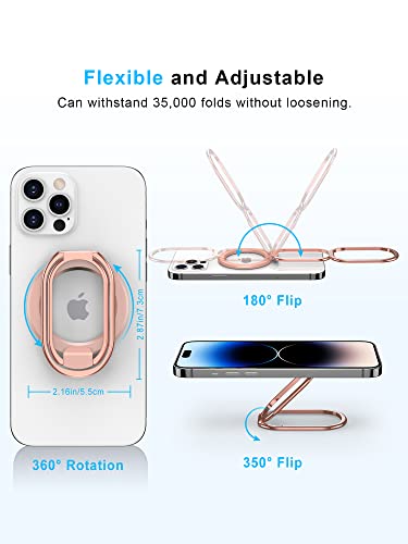 【2025 Upgraded】 Mag Safe Phone Ring Holder, SUPERONE Adjustable Magnetic Kickstand & Removable Phone Grip Compatible with Wireless Charging Only for iPhone 17 & 16 & 15 & 14 & 13 Series - Rose Gold - color: Rose Gold