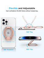 【2025 Upgraded】 Mag Safe Phone Ring Holder, SUPERONE Adjustable Magnetic Kickstand & Removable Phone Grip Compatible with Wireless Charging Only for iPhone 17 & 16 & 15 & 14 & 13 Series - Rose Gold - color: Rose Gold