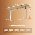 FEZIBO Standing Desk, 63×28 Inches Electric Height Adjustable, Sit Stand Up Table, Computer Office Desk with Splice Board, While Frame/Maple TOP - color: Maple, size: 63 x 28