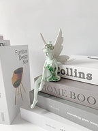 Fairy Garden Figurines Outdoor, Hand-Painted Sitting Fairy Statues, Resin Garden Sculptures, Angel Figurines for Garden, Windowsill & Fairy Lovers Gift - color: White