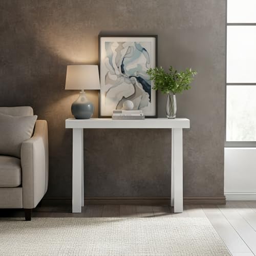 Plank+Beam Solid Wood Console Table, 36 Inch, Sofa Table, Narrow Entryway Table for Hallway, Behind The Couch, Living Room, Foyer, Easy Assembly, White - color: White, size: 36" Console Table
