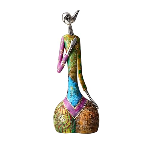 Modern Abstract Resin Sculpture Hand Painted Figurine Metallic Finish Art Collectible for Living Room Shelf Decor Contemporary Home Accent Tabletop Ornament Unique Housewarming Gift,C - color: C