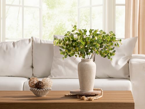 Ceramic Flower Vase, Large White Flower Vase Tall Rustic Farmhouse Decorative Vase Floral Pottery Vases for Home Decor Table Living Room Entryway Mantel Bedroom Bathroom Kitchen - 11 Inch White - color: 11"h - White