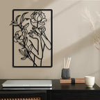 CHENGU 3 Pieces Metal Minimalist Abstract Woman Wall Art Line Drawing Wall Art Decor Single Line Female Home Hanging for Kitchen Bathroom Living Room - style: Lovely Style