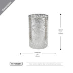 WGVI Hurricane Candle Holder Sleeve, W: 4", Ht: 6", Silver Speckled Glass Cylinder Open Both Ends, Chimney Tube Shade, 1 Piece - size: 4x6"H
