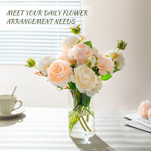 12pcs Glass Cylinder Vases for Centerpieces - 6 Inch Tall Flower Vase for Wedding Decorations, Clear Glass Flower Vases Floating Candle Holder for Table Centerpiece Wedding Home Décor - size: 12 Pack 6 Inch