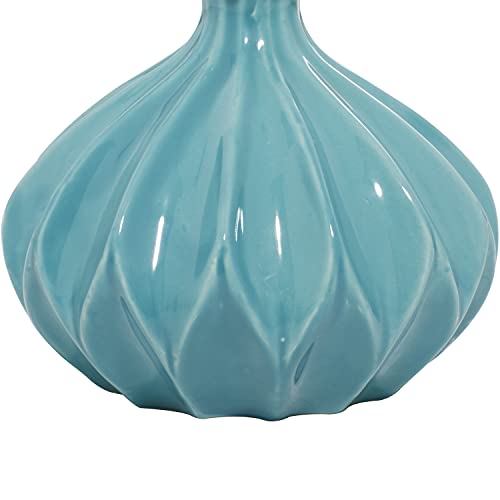 Deco 79 Ceramic Decorative Vase Centerpiece Vases with Varying Patterns, set of 3 Flower Vases for Home Decoration 6" x 6" x 6", Blue