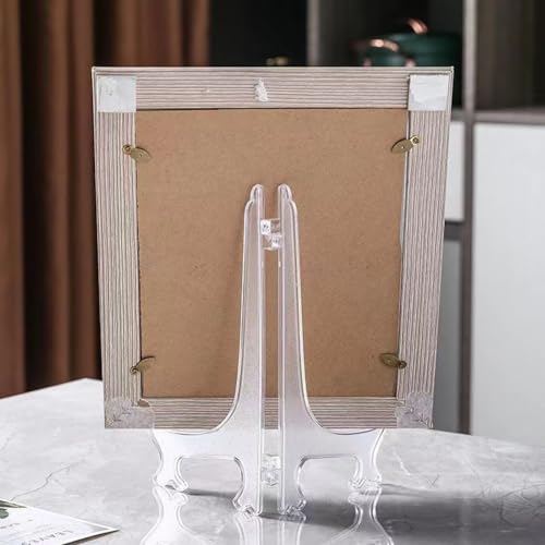 2 Pieces 9.8 inch Clear Acrylic Easels, Display Stands for Photos, Picture Frames, or Other Items. Ideal for Weddings, Birthdays, Home Decor, and Table Displays-photo stands for table display