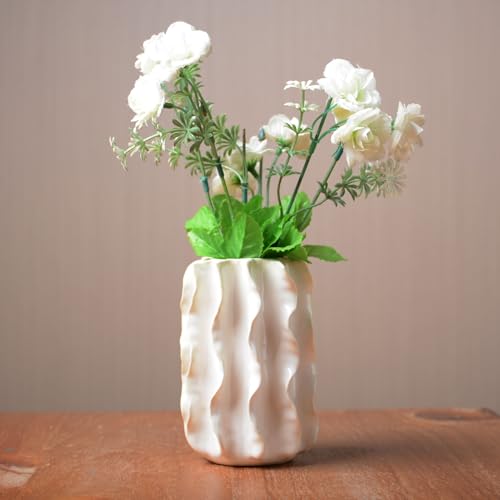 SEINHIJO Ceramic Flower Vase Modern Decor Sculpture Home Gift Statue for Tabletop Bookshelf Art 5.1 Inch - size: Medium