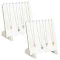 Ikee Design Set of 2 Wood Necklace Jewelry Display Stand for 8 Necklaces, Necklace Display Holder Organizer, Wash White Color - color: Wash White