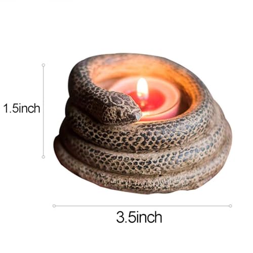Coiled Snake Candlestick Candle Holder, Resin Tealight Candleholder, Serpent Sculpture, Ornament Garden Home Decorations(2Pcs)