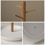 Shinpuru Key Tray & Key Bowl, Jewelry Tray with Wood 3-Tier Hanging Organizer - Multi-Functional Entryway Tray, Perfect for Key Bowl, Ring Holder, Jewelry Dish Organize (White Round) - color: White Round