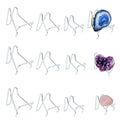 12 PCS Rock Display Stand Silver Metal Crystal Holder in 3 Sizes Perfect for Displaying Small Collectibles, Crystal, Rocks, Minerals, Agate, Fossils and More
