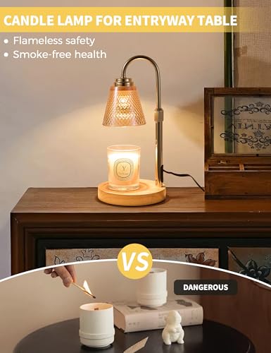 Candle Warmer Lamp with Timer Dimmer, Birthday Gifts for Mom Women Friend Sister, House Warming Gifts, Wax Melt Warmer, Office Apartment Dorm Room Home Decor - color: Natural Wood Color
