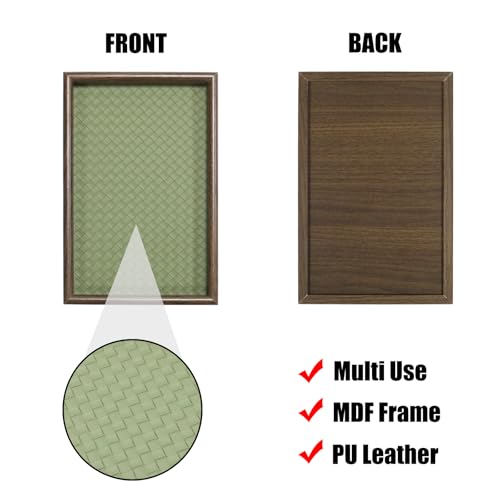 Wooden Valet Tray with Leather Base, EDC Catch All Tray Nightstand Entryway Table Vanity Organizer 11.8x7.9, Green - color: Green