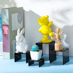 Chuangdi 20 Pcs Acrylic Display Risers, Black Product Stand, Jewelry Display Riser Shelf Showcase Fixtures for Figure Dessert Cupcake Candy Action Showcase (Black, Medium Set) - color: Black, size: Medium Set