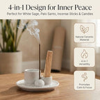 Palo Santo Sticks Holder, Multi-Purpose Handmade Ceramic Incense Burner for Palo Santo Incense Sticks, Sage Holder for Burning, Ash Catcher Tray for Meditation Yoga Room (Spotted White) - color: Spotted White