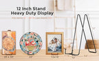 TR-LIFE 4 Pack 12 Inch Large Plate Stands/holder for Display - Metal Picture Frame Holder Stand + Easels for Platter, Book, Plaque, Photo, Table top Art - size: 12 Inch
