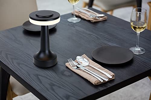 O’Bright Portable LED Table Lamp with Touch Sensor, 3-Levels Brightness, Rechargeable Battery Up to 48 Hours Usage, Night Light for Kids Nursery, Nightstand Lamp, Bedside Lamp (Matte Black) - color: Matte Black