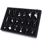 Mornajina 24 Grids Stackable Jewelry Tray Organizer with Removable Dividers, Velvet Jewelry Display Tray for Earrings Necklaces Bracelet Rings Display Showcase - Black - color: Black