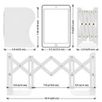 OMEYA 2PCS Adjustable Metal Bookends, Heavy Duty, 2 Dividers, Nonslip, Extends up to 19 inches (White) - color: White, size: 2PCS