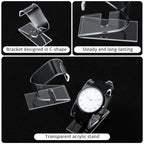 2 Pcs Clear Watch Stand, Acrylic Watch Display Holder, Single Portable Watches Display Stand, Simple Bracelet Holder Stands for Men Women Home Bedroom Office Desk Watches Decoration