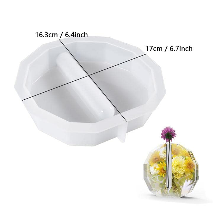 Resin Molds Vase Plant Propagation Station Epoxy Silicone Molds with 12 Test Tubes Hydroponic Flower Holder Home Office Decoration (Round, Semicircle, Oval, Dodecagon) - color: 4 vase mold 12 tubes