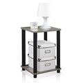 FURINNO Turn-N-Tube Haydn End Table, 1-Pack, French Oak Grey/Black - color: French Oak/Black, size: 1-Pack, 2-Tier, style: Haydn