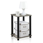 FURINNO Turn-N-Tube Haydn End Table, 1-Pack, French Oak Grey/Black - color: French Oak/Black, size: 1-Pack, 2-Tier, style: Haydn
