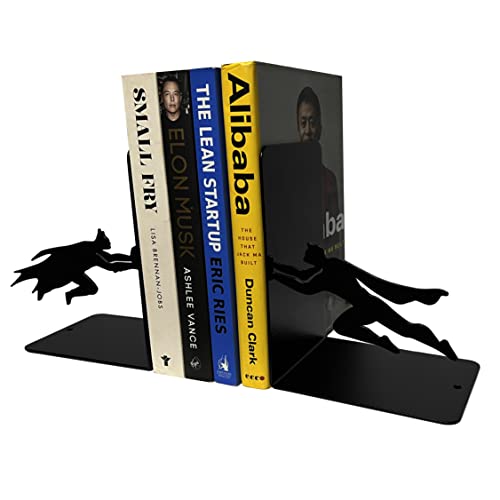 Superheros Decorative Bookends, Book Stopper, Metal Bookends, Book end Holders Book Stopper for Heavy Books Home/Office Decor/Shelves, Children Room Décor (Weight 2.5 Pound/Pair)