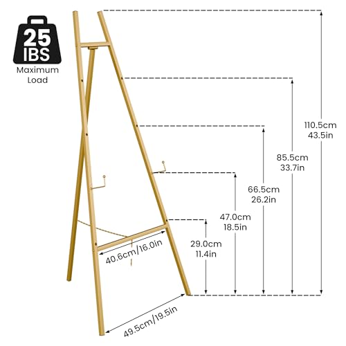 Gold Easel Stand for Sign, Heavy Duty Easel, 4-Tier AdjustableArt Easel for Painting, Wedding Sign 1pc